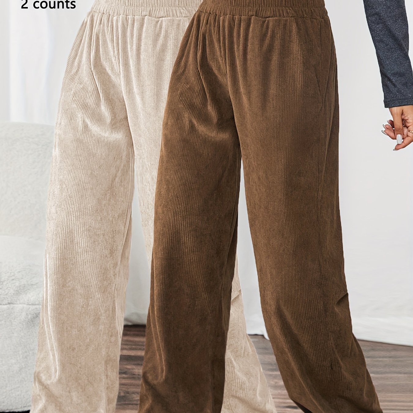 Angelien | Comfortabele Retro Corduroy Sportbroek Set