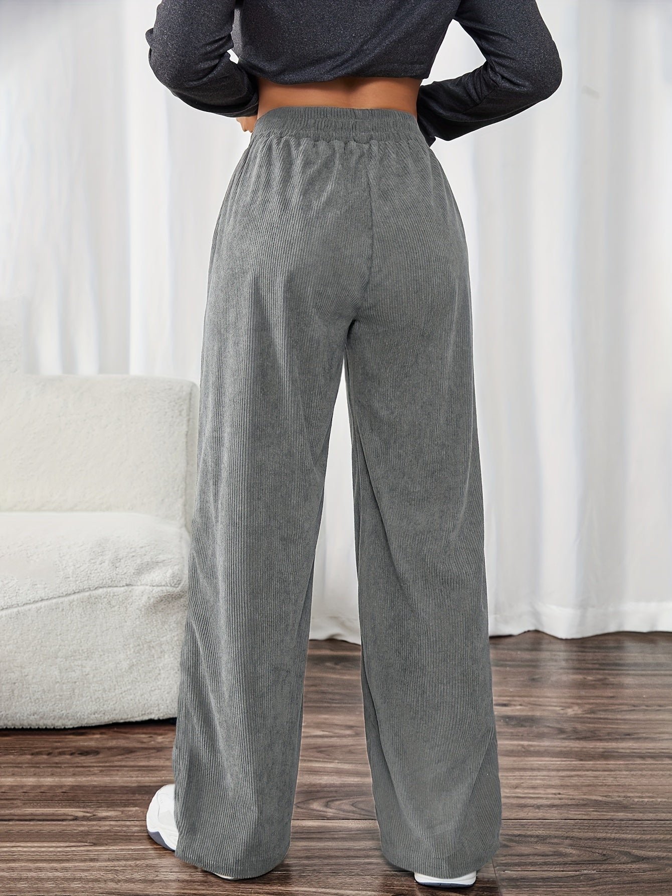 Lieve | Casual Gebreide Rechte Broek Met Zakken