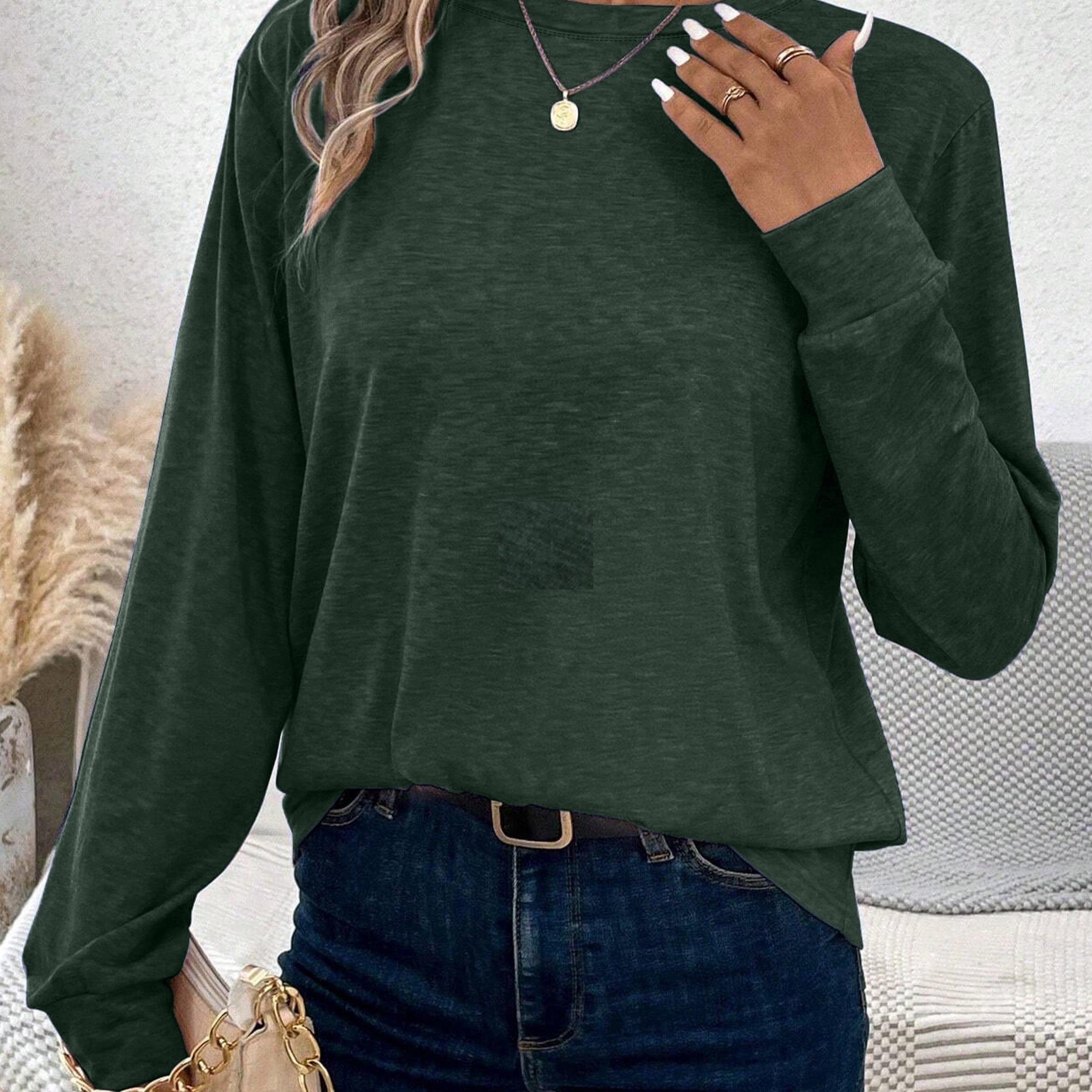 Evelien | Casual Lange Mouw Top Met Ronde Hals