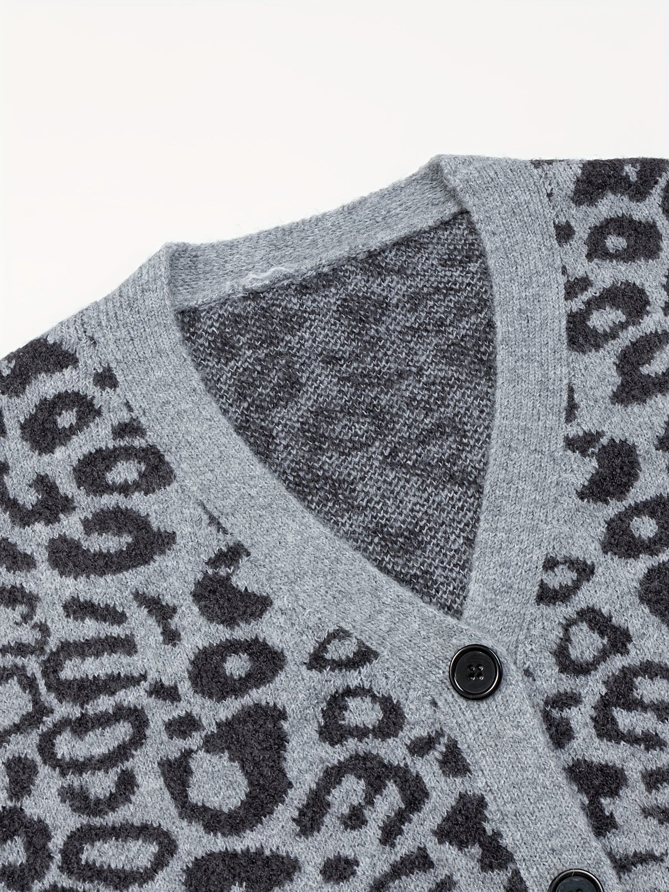 Meike | Vintage Luipaard Print Cardigan Met Contrast Borduurwerk