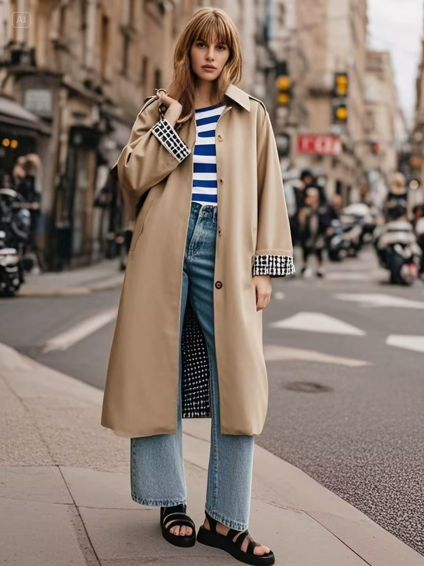 Eline | Lange Jas Met Tijdloos Design