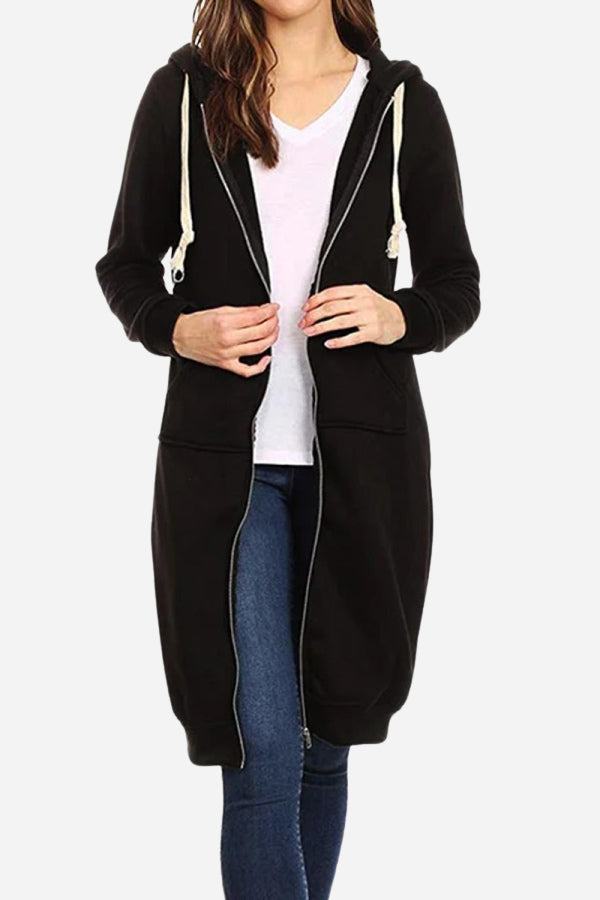 Long Fleece Zip Hoodie