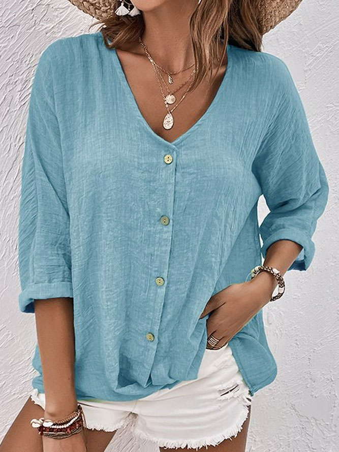 Margeaux | Zomerse Blouse met Open Hals