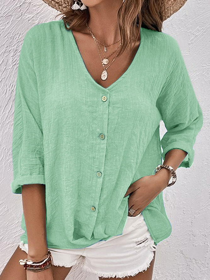 Margeaux | Zomerse Blouse met Open Hals