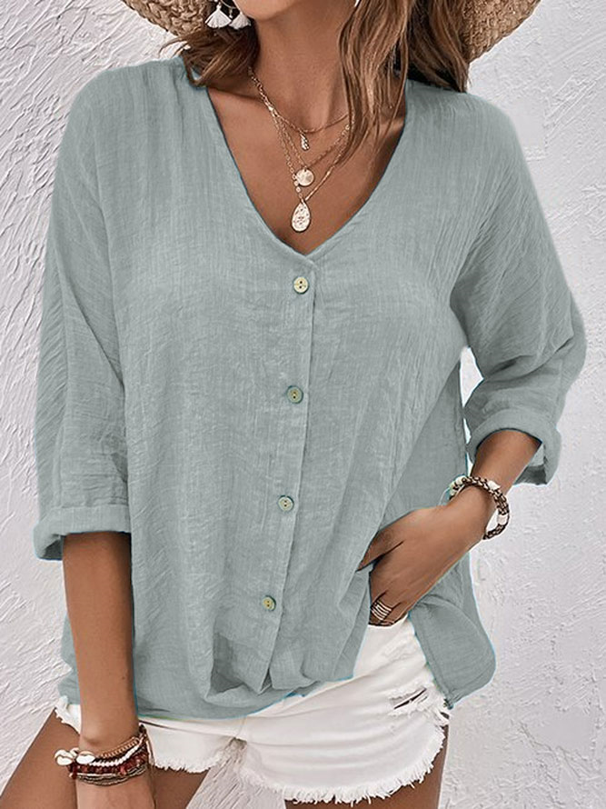 Margeaux | Zomerse Blouse met Open Hals